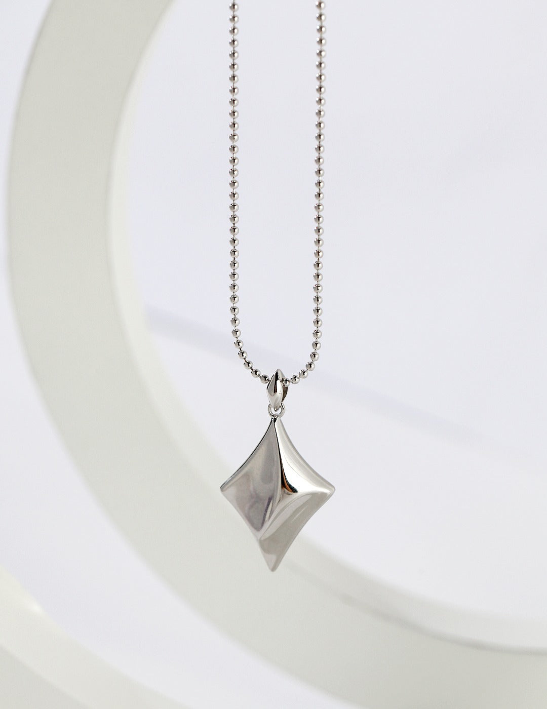 Crowned Ice S925 Sterling Silver Necklace/Earrings - Vintage Gold & White Gold Plated 4-Sided Star Pendant