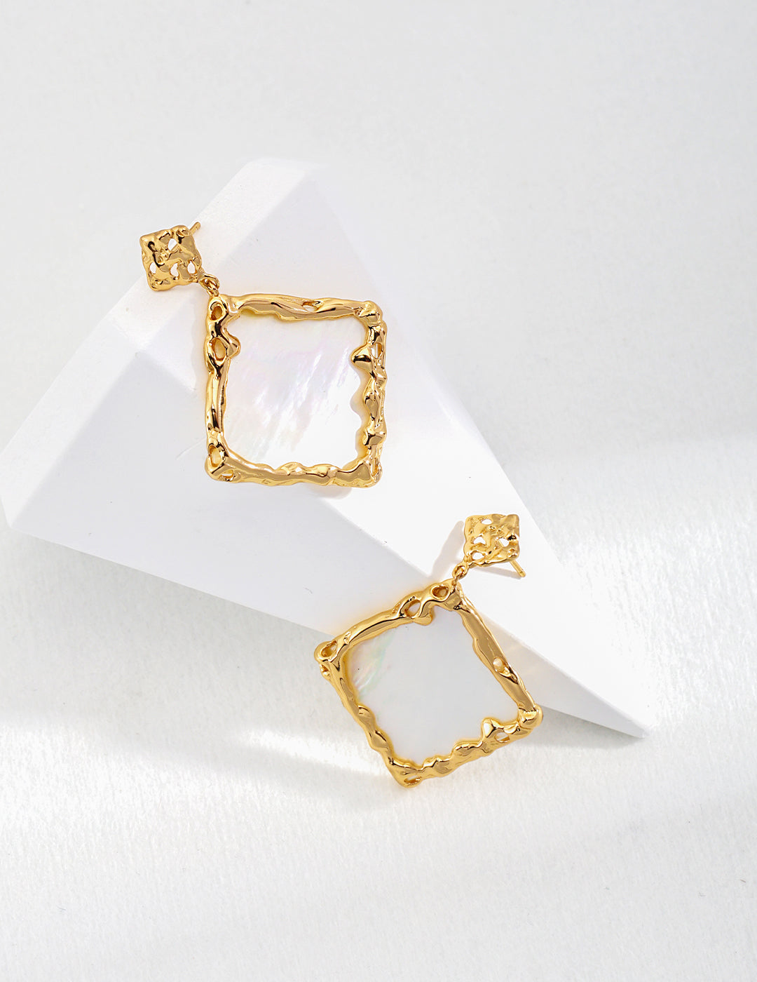 Crowned Ice S925 Silver Vintage Gold Earrings - Retro Drop Dangle Earrings for Women