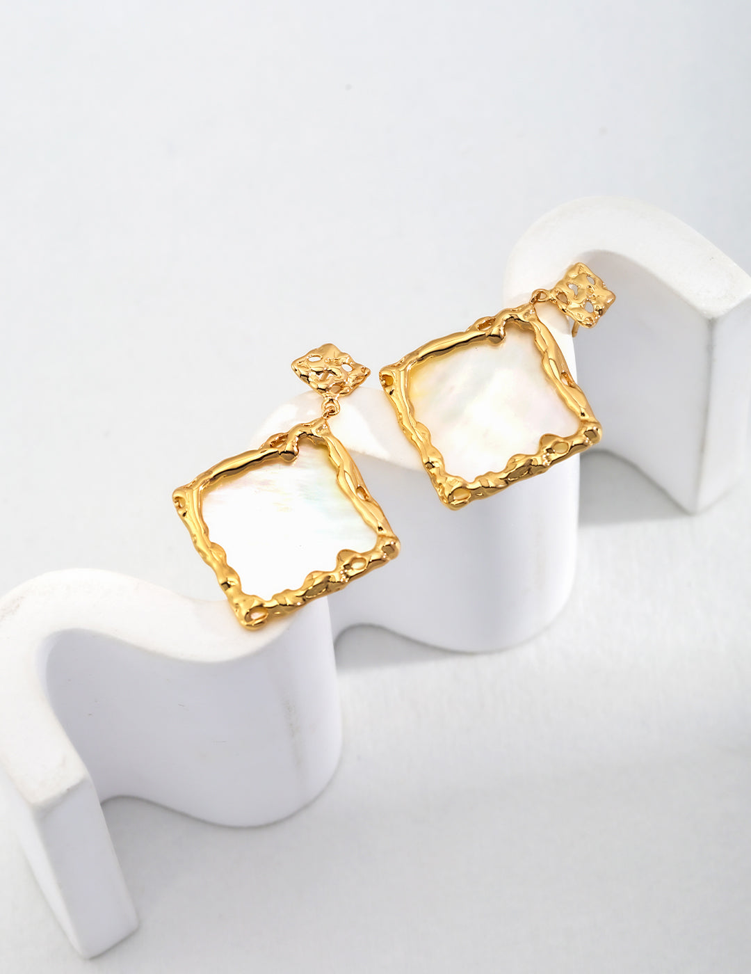 Crowned Ice S925 Silver Vintage Gold Earrings - Retro Drop Dangle Earrings for Women