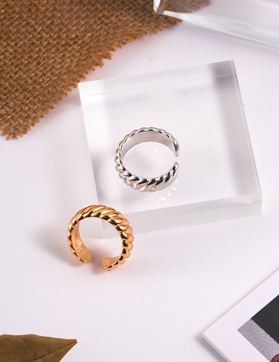 Crowned Ice White Gold Ring S925 Sterling Silver, Dainty Elegant Stacking Band, Thin Wedding Promise Ring for Women