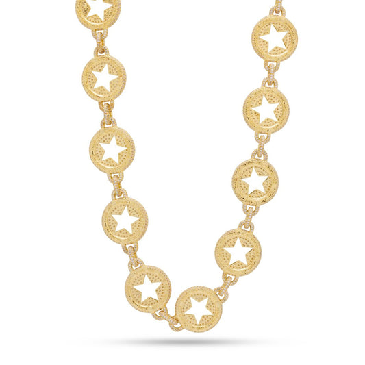 Crowned Ice 20mm Circled Star Chain