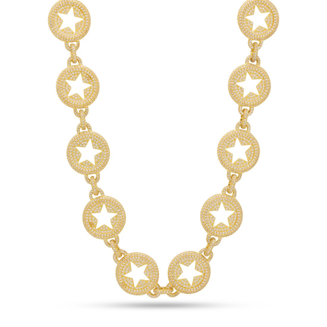 Crowned Ice 20mm Circled Star Chain
