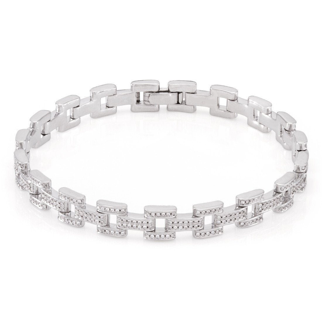 Crowned Ice 8mm Rolo Link Bracelet