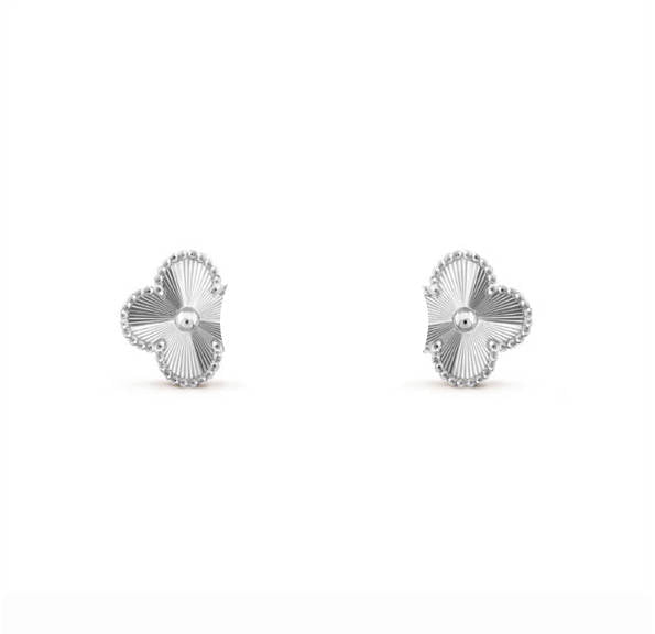 Silver clover leaf earrings with 925 silver base