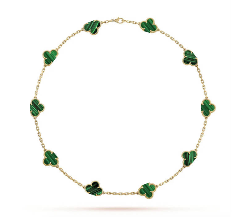 Clover Leaf Necklace, 925 Silver, 18K Gold Plated, 10 Motifs