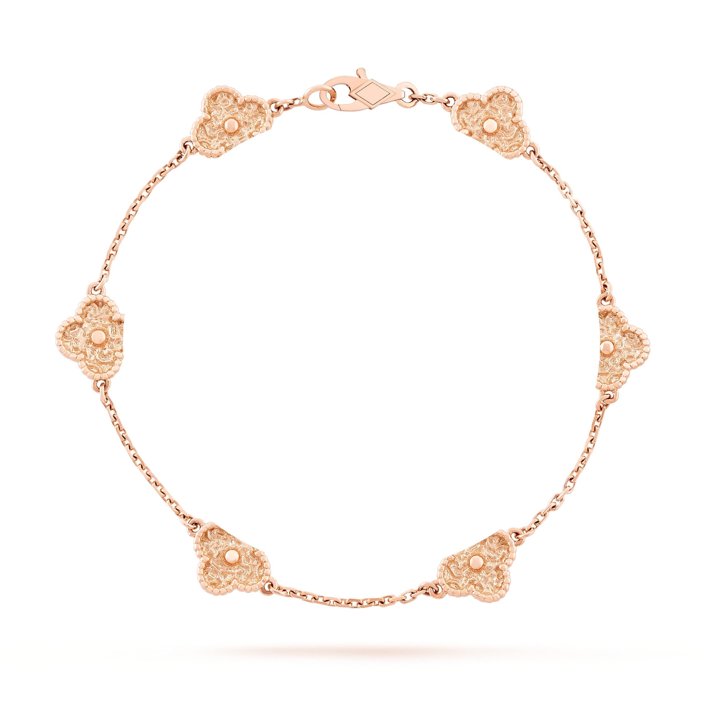 Rose gold clover leaf bracelet with 18K gold plating