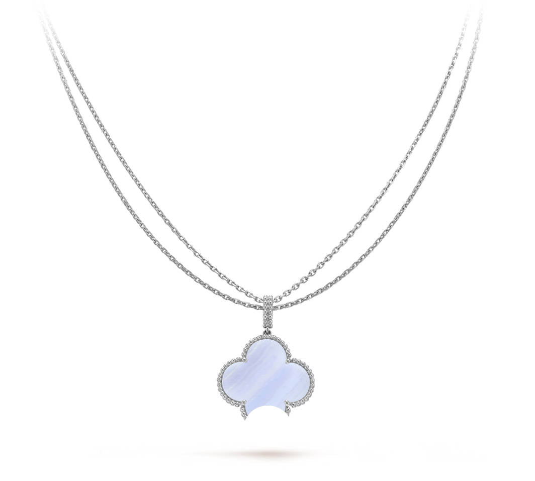 925 silver clover leaf necklace detail view 9