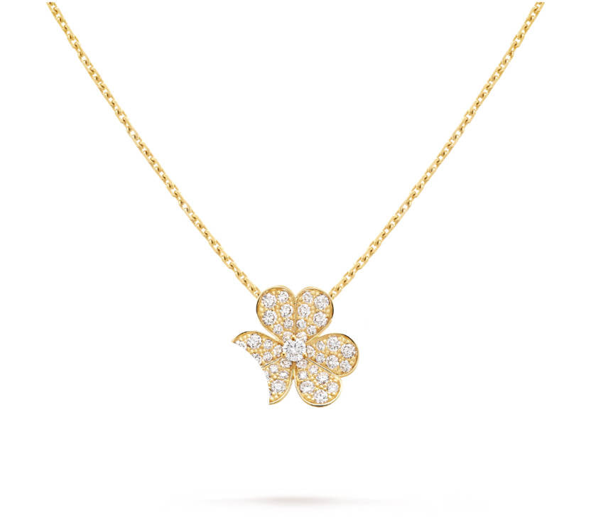 925 silver clover leaf necklace detail view 1
