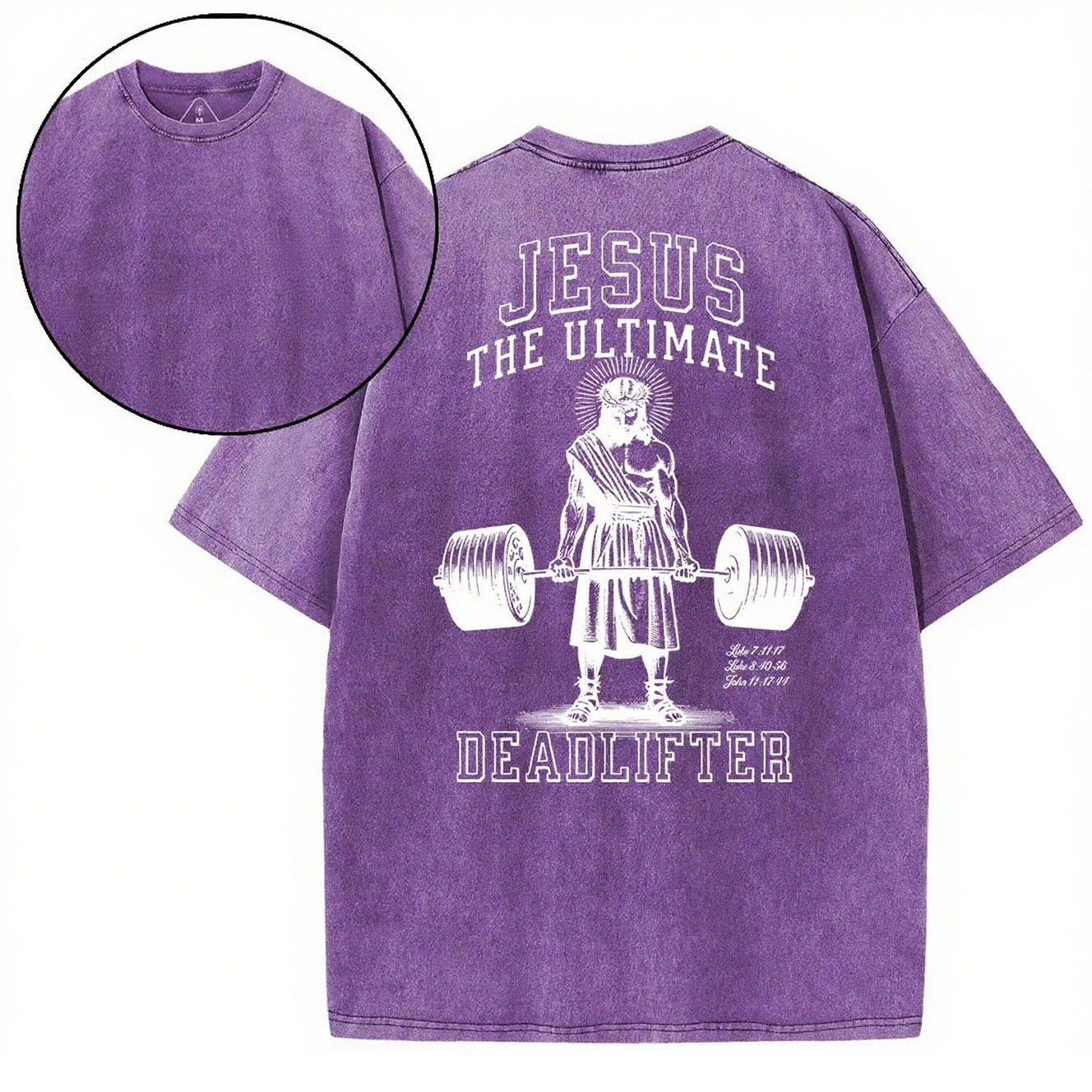 Christian Washed T-Shirt | Jesus The Ultimate Deadlifter