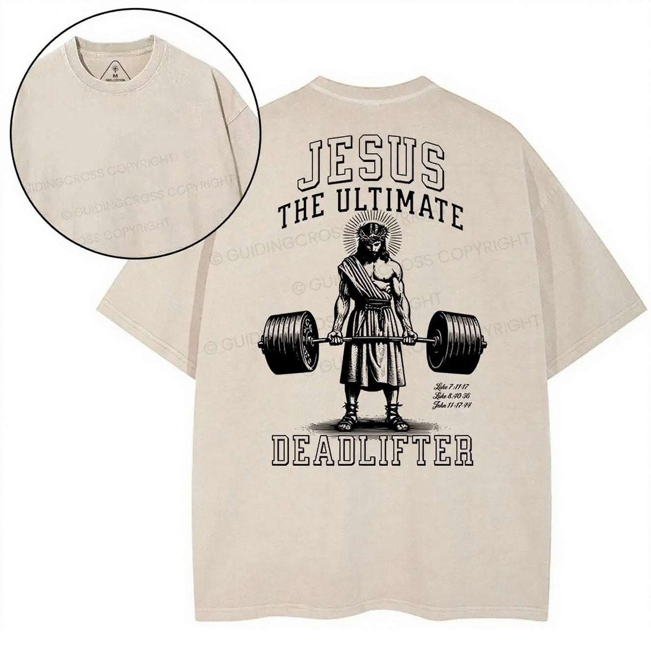 Christian Washed T-Shirt | Jesus The Ultimate Deadlifter