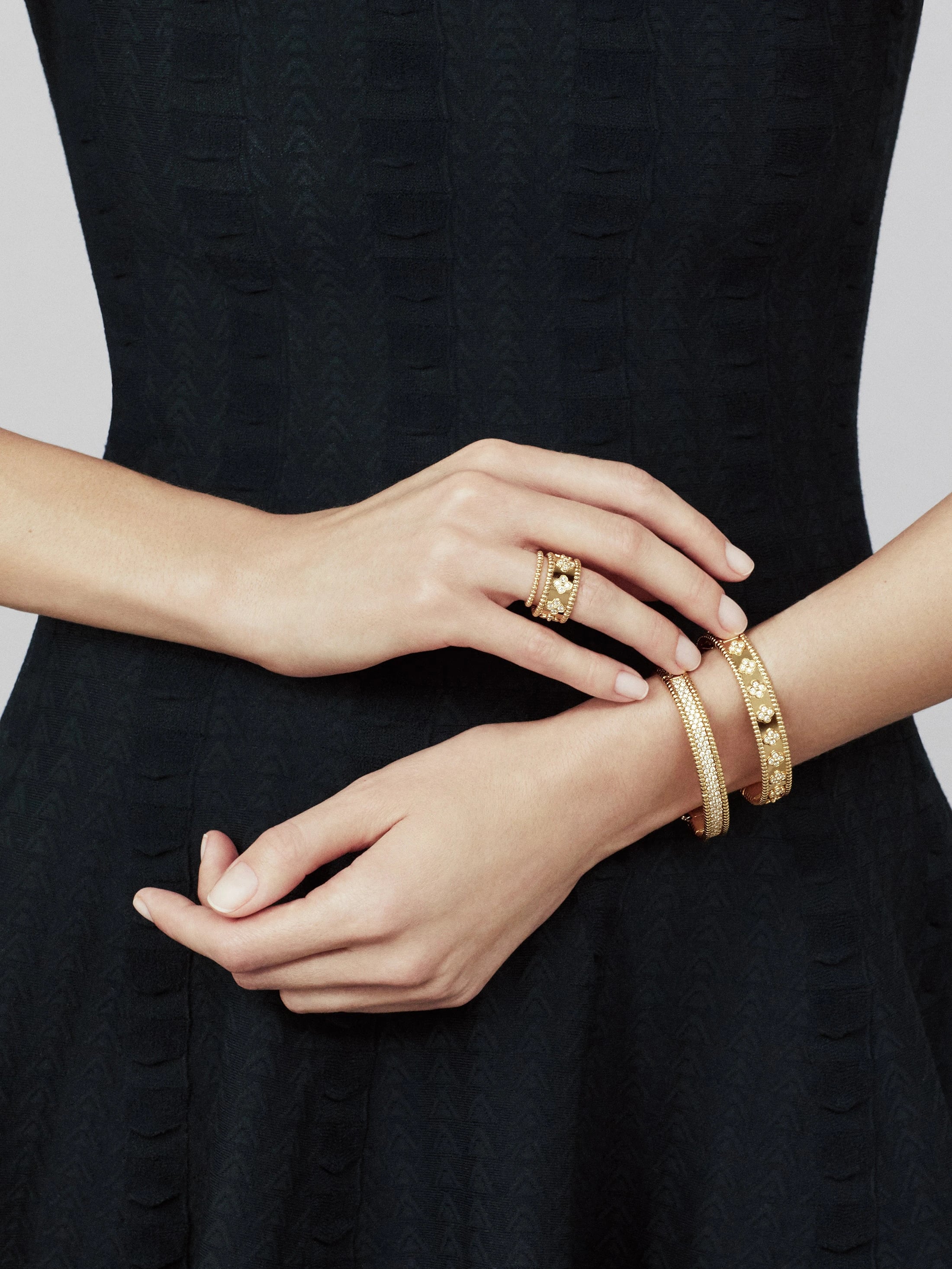 Perlee Bangle, 18K Gold Plated, Inlaid Cubic Zircon