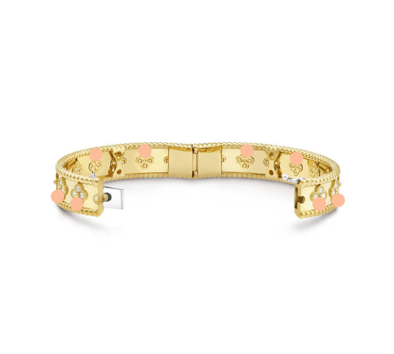 Perlee Clovers Bracelet, 18K Gold Plated