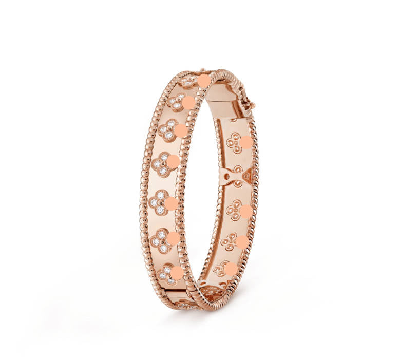 Rose gold clover leaf bracelet with 18K gold plating