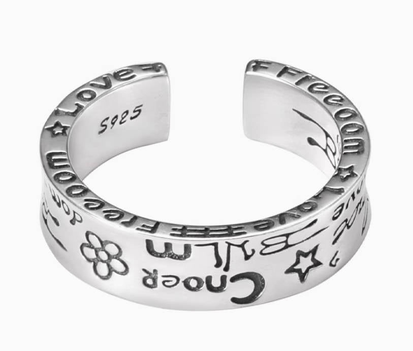 Crowned Ice Freedom Love Ring