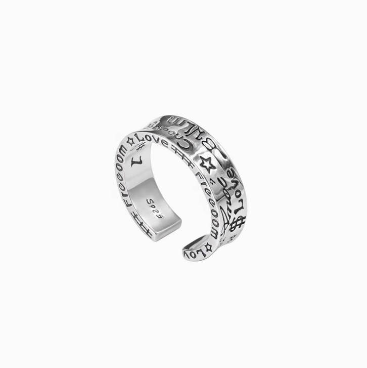 Crowned Ice Freedom Love Ring