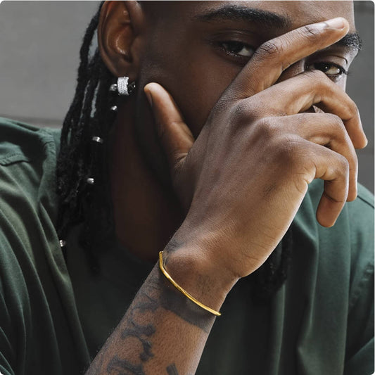 Crowned Ice 18K Gold-tone Plating Snake Chain Bracelet with Beads – Luxe Afro-Urban Bracelet