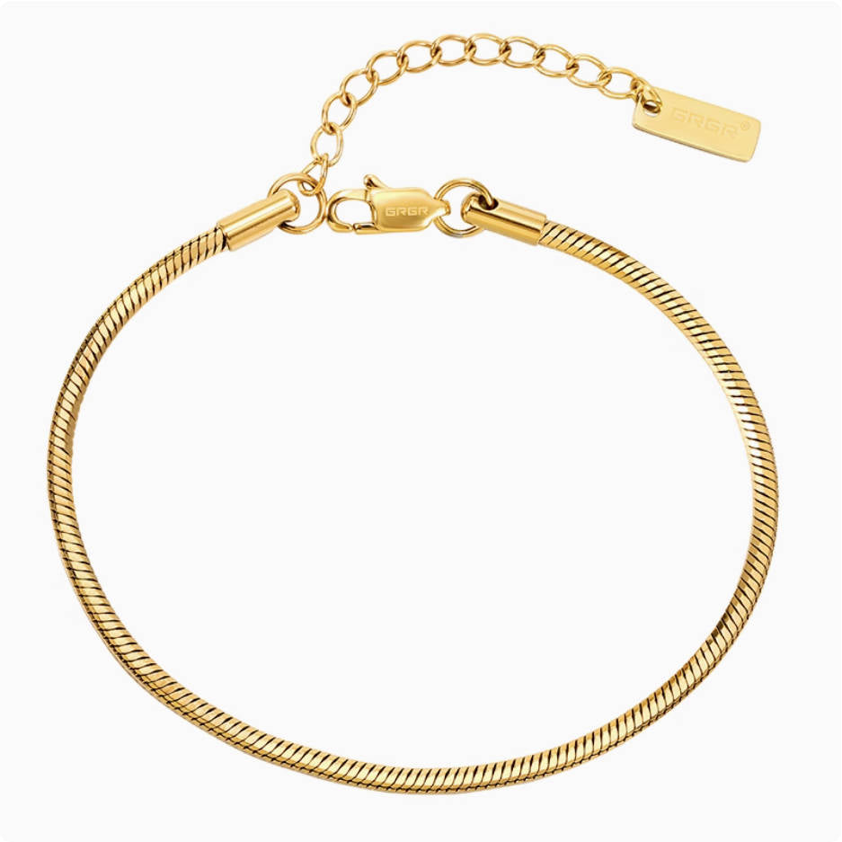 Crowned Ice 18K Gold-tone Plating Snake Chain Bracelet with Beads – Luxe Afro-Urban Bracelet