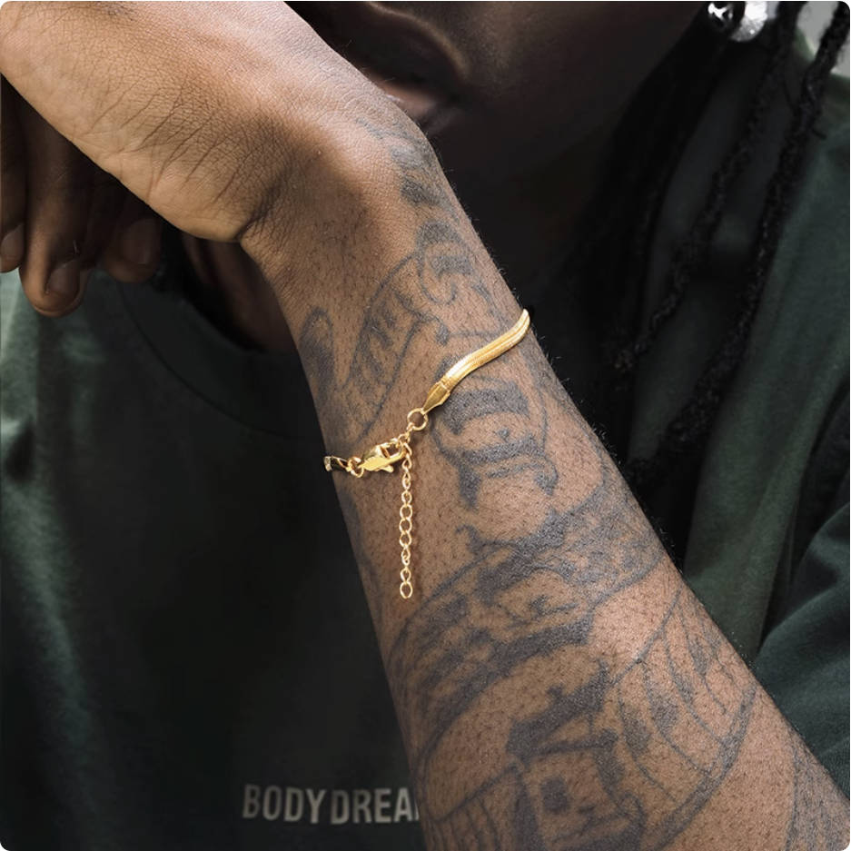 Crowned Ice GR 18K Gold-tone Plating Steel Bead Bracelet – Afro-Luxe Beaded Jewelry
