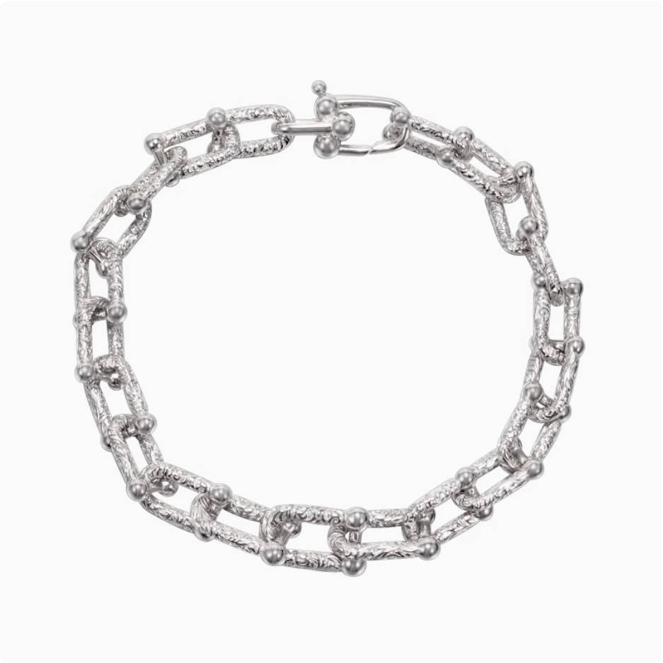 Crowned Ice S925 U-Shaped Adjustable Bracelet – Retro Open Bracelet
