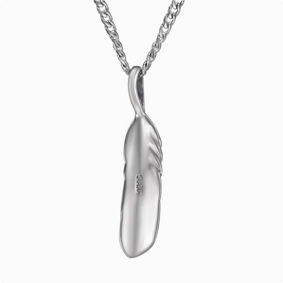 Crowned Ice S925 Silver Angel Wing Necklace – Feathered Pendant of Grace & Strength