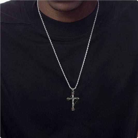 Crowned Ice Classic S925 Cross Pendant Necklace – Everyday Essential with Hip-Hop Roots