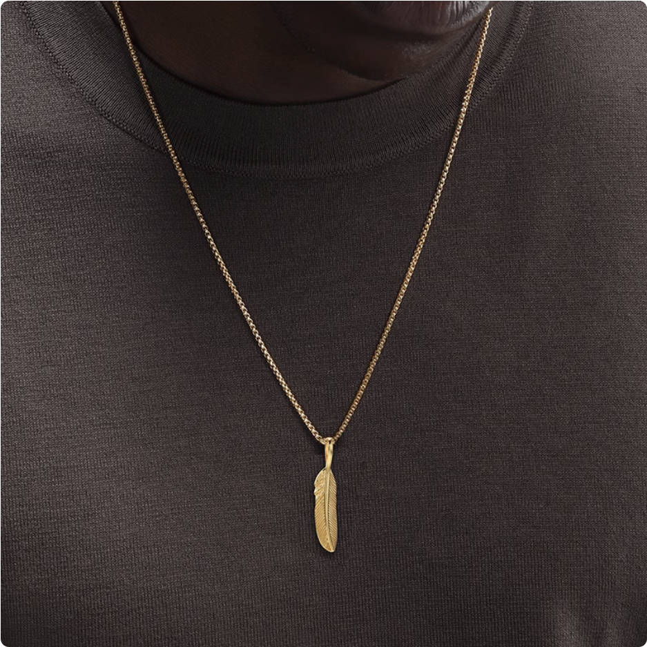 Crowned Ice 18K Gold-tone Plating Feather Wing Pendant Necklace – Luxe Fallen Angel Chain