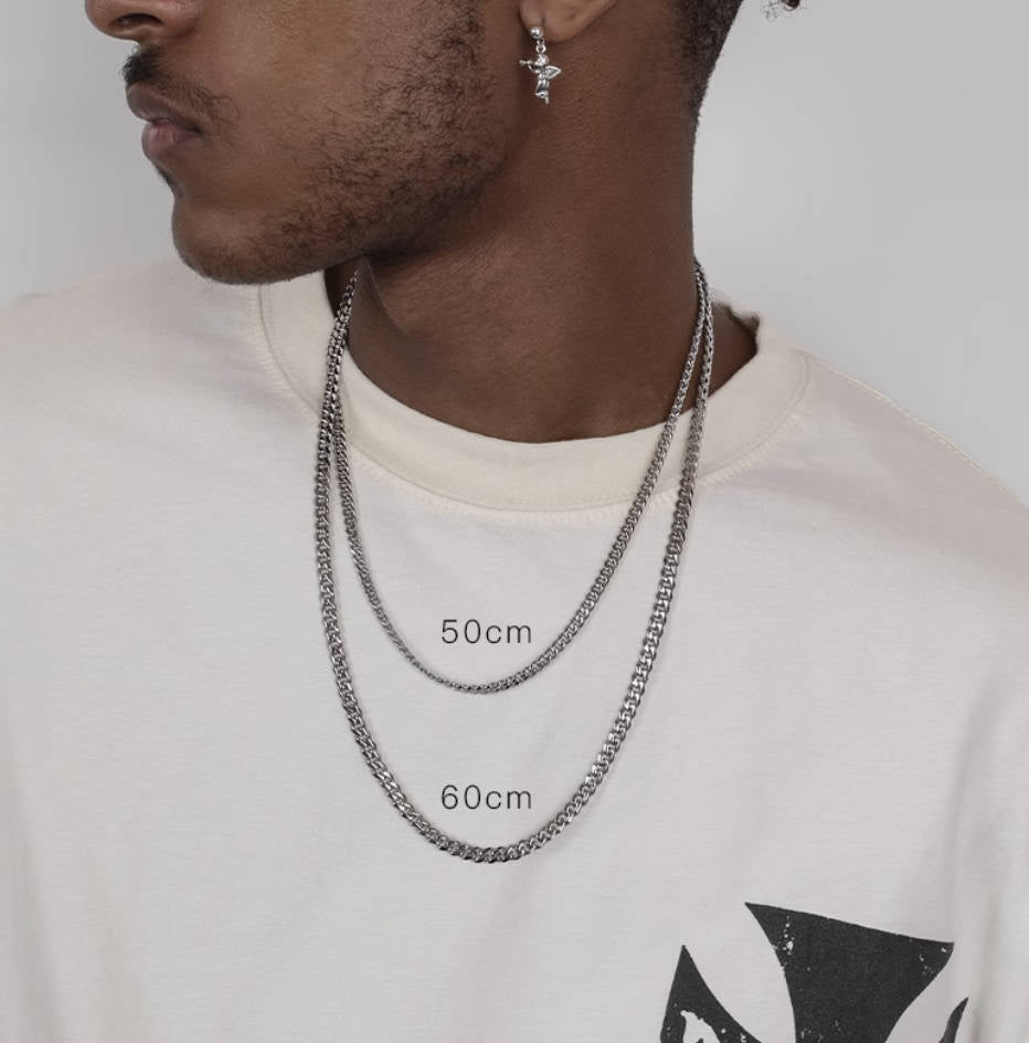 Crowned Ice Dual-Layer Stainless Steel Micro-Inlaid Cuban Chain Necklace – Slim & Feminine Hip-Hop Style