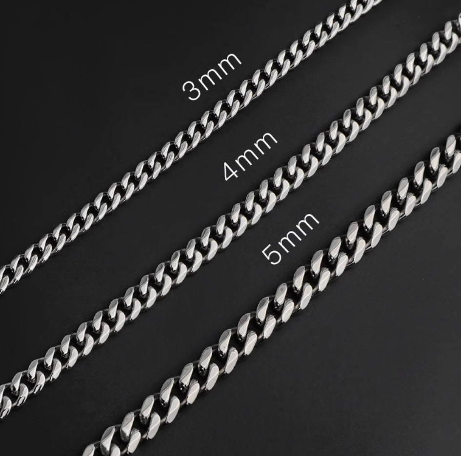 Crowned Ice Dual-Layer Stainless Steel Micro-Inlaid Cuban Chain Necklace – Slim & Feminine Hip-Hop Style