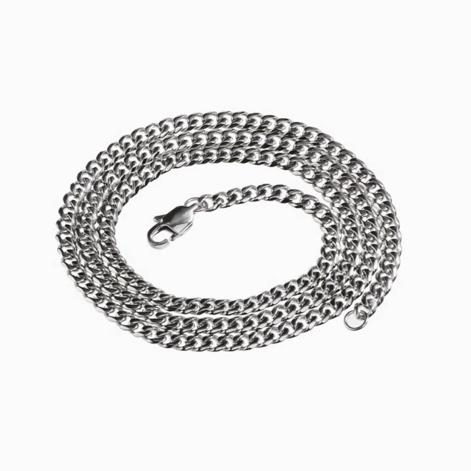 Crowned Ice Dual-Layer Stainless Steel Micro-Inlaid Cuban Chain Necklace – Slim & Feminine Hip-Hop Style