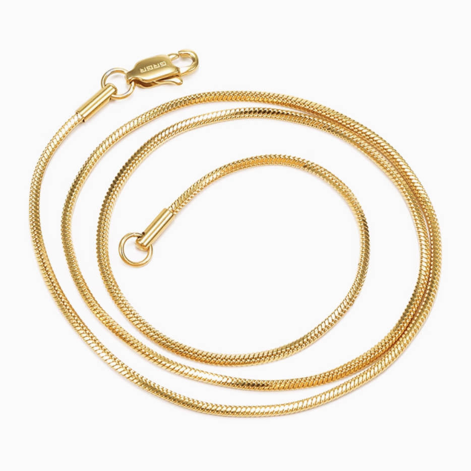 Crowned Ice 24K Gold-Plated Snake Texture Cuban Link Chain Necklace – Heavyweight Luxe Urban Style