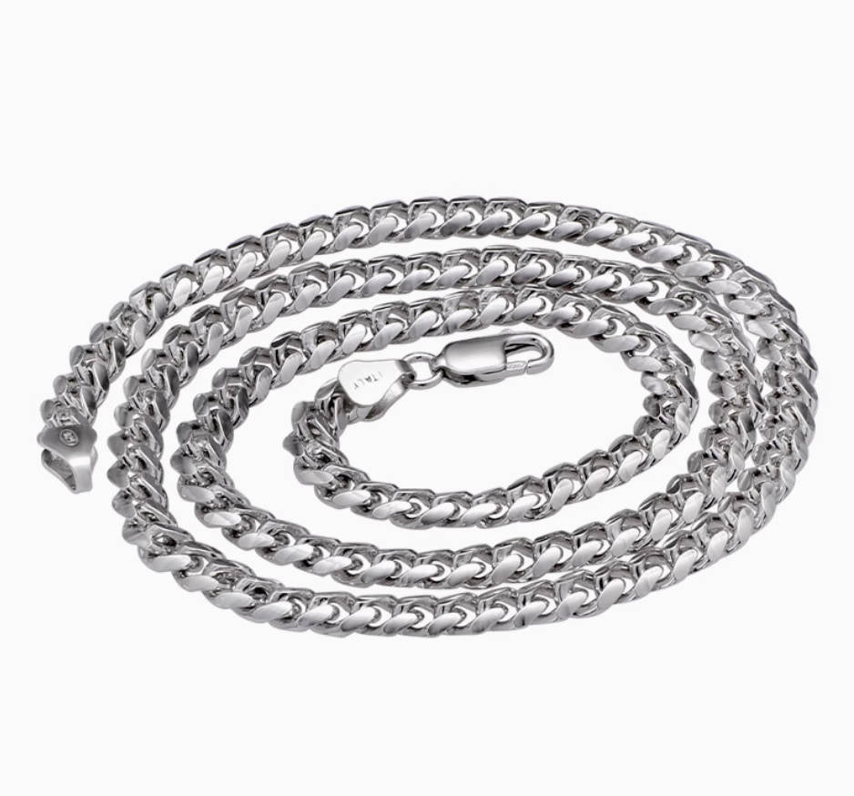 Crowned Ice S925 Silver-Plated 3MM Cuban Link Necklace – Lightweight Everyday Hip-Hop Accent