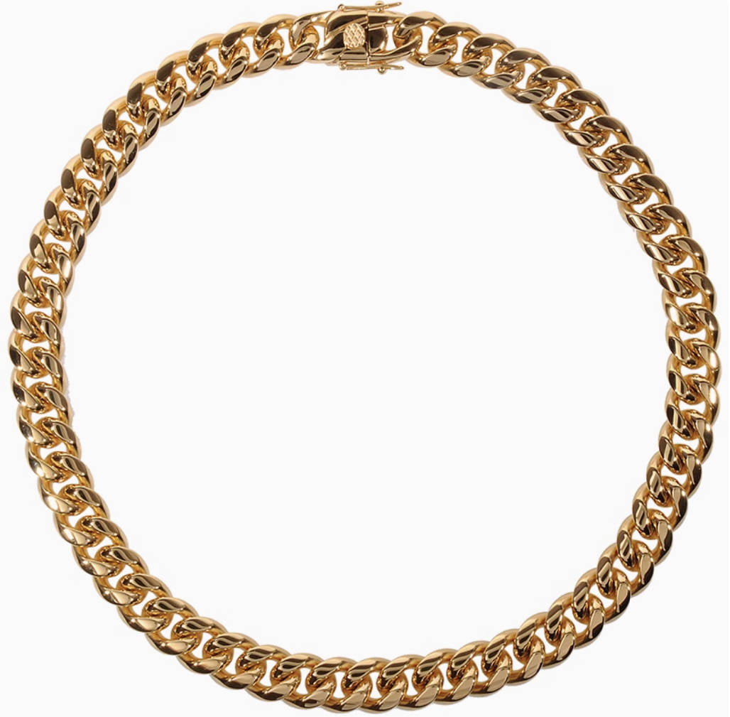 Crowned Ice 24K Gold-Plated Chunky Cuban Link Chain Necklace – Hip-Hop Streetwear for Men&Woman