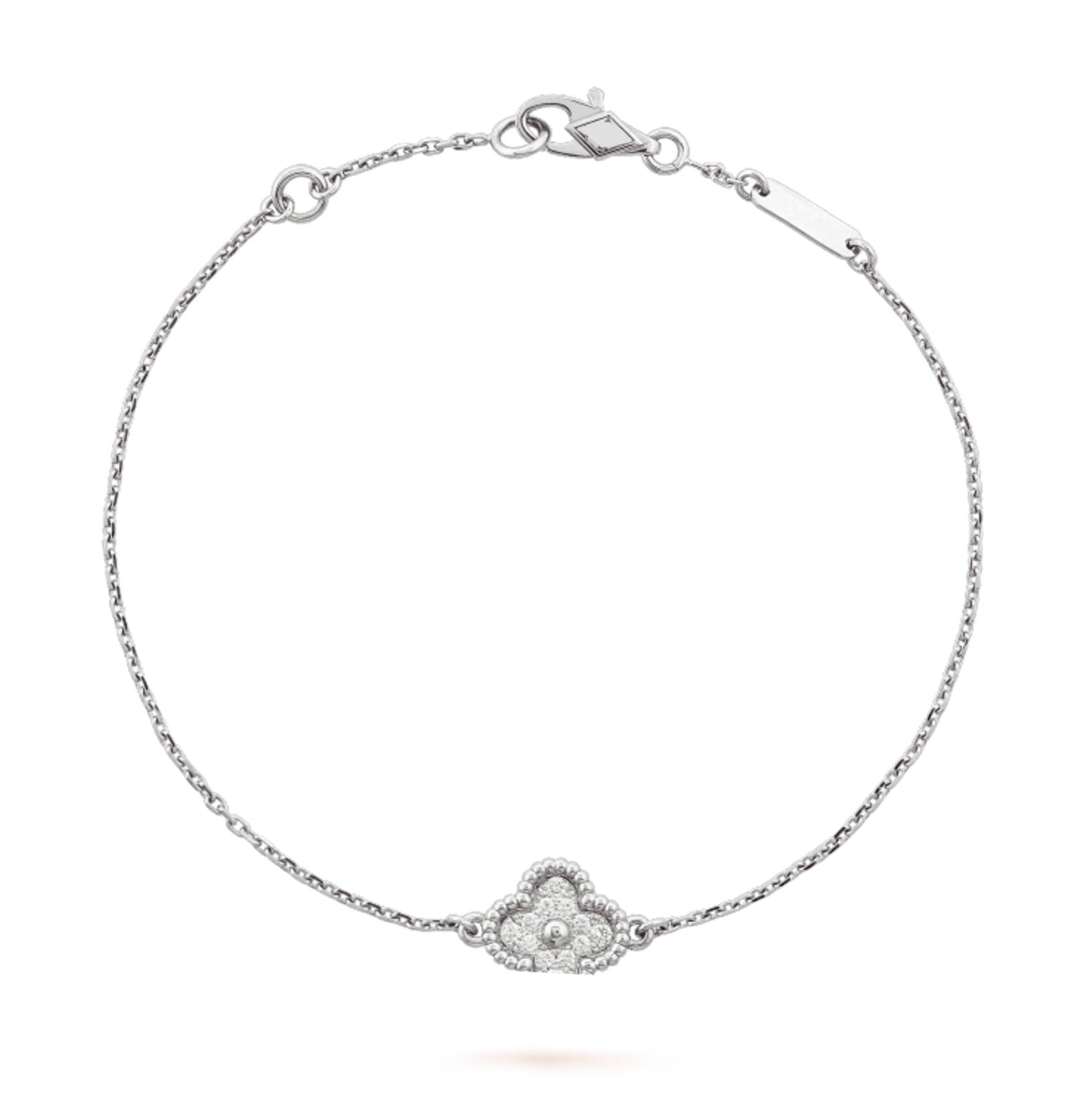 Silver clover leaf bracelet with 925 silver base