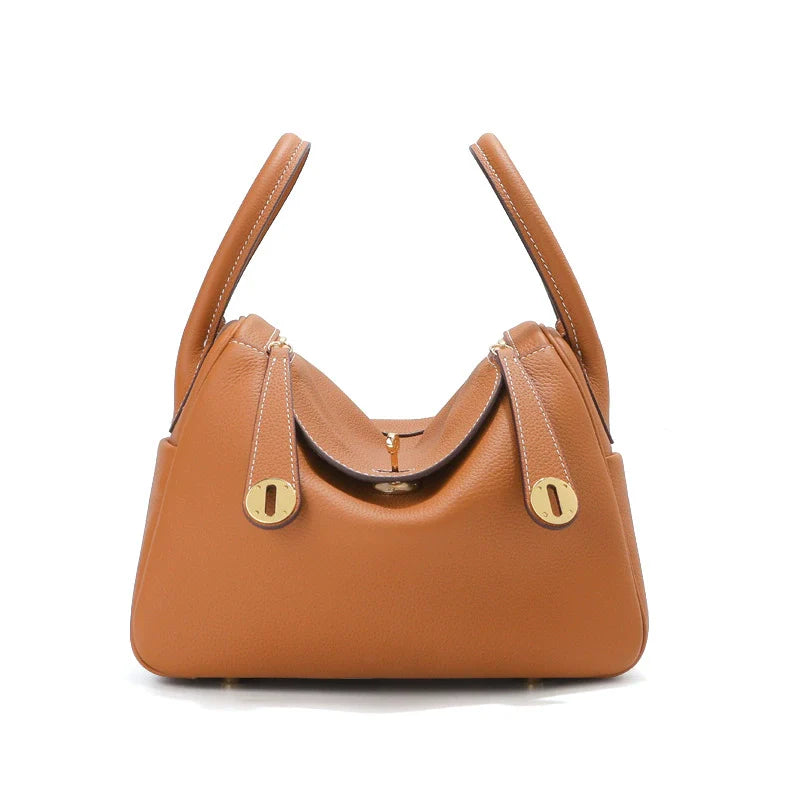 Women’s Minimalist Genuine Leather Cat Eye Decorated Crossbody Shoulder Handbag