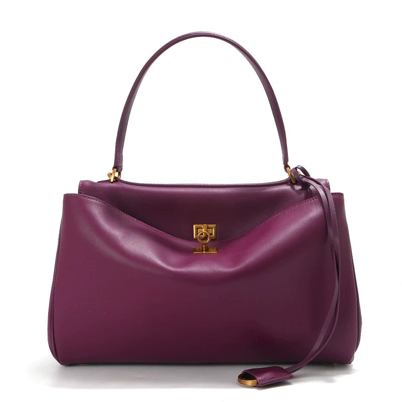 Women's Minimalist Rodeo Curved Genuine Leather Shoulder Bag