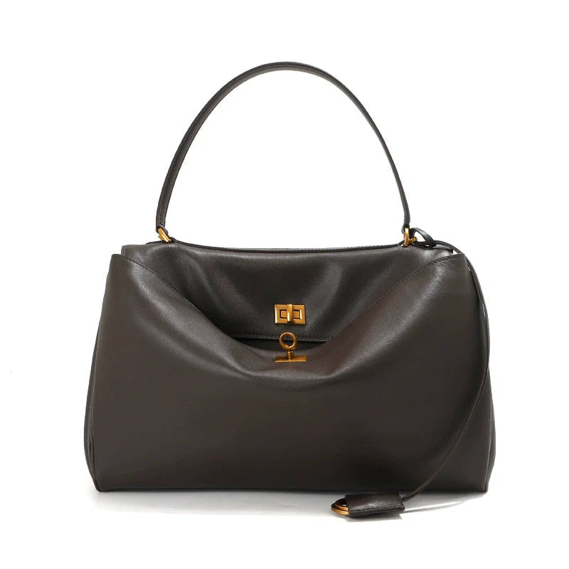 Women's Minimalist Rodeo Curved Genuine Leather Shoulder Bag