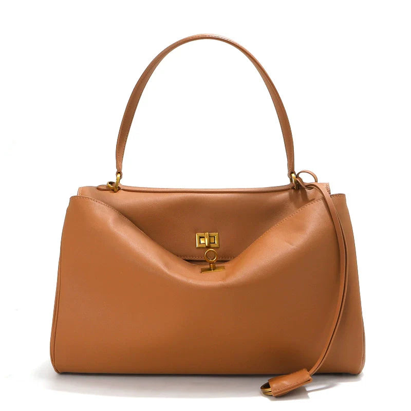Women's Minimalist Rodeo Curved Genuine Leather Shoulder Bag