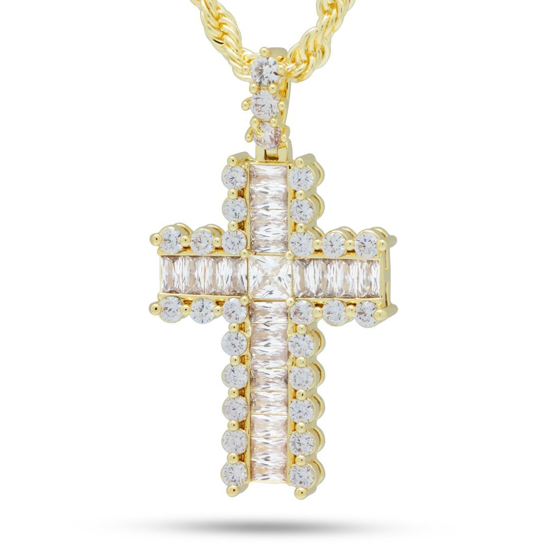 Crowned Ice Icy Cross Necklace