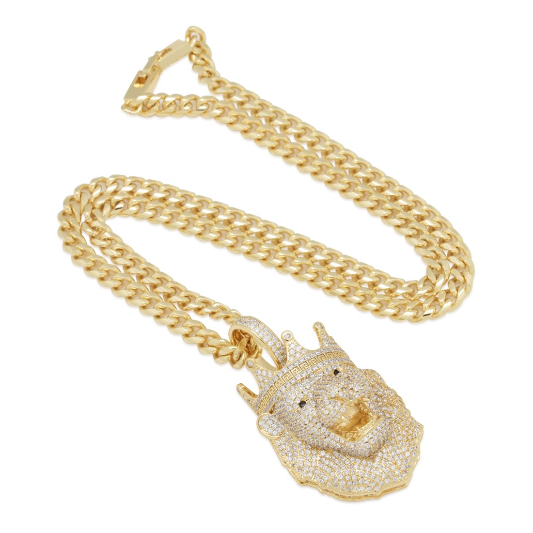 Crowned Ice Royal Lion Necklace