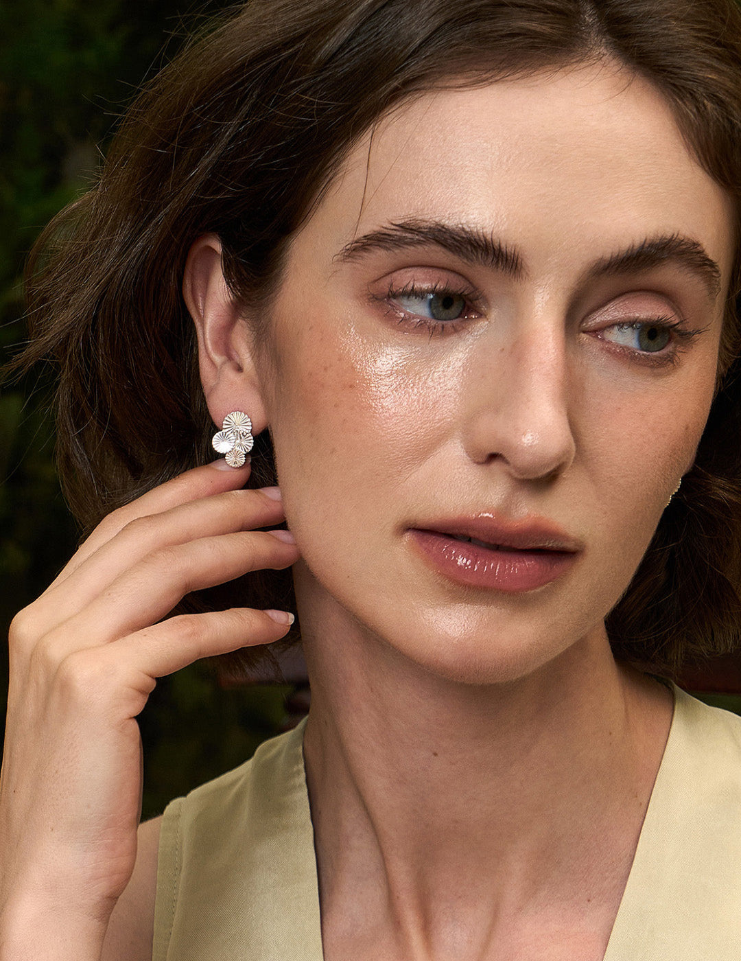 Chinese Style Pine Cone Earrings - Textured Wrinkled Stacking Studs