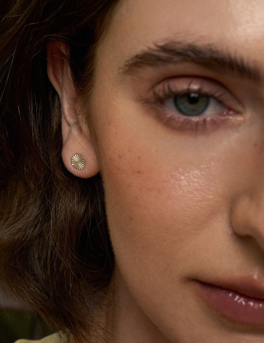 Chinese Style Pine Cone Earrings - Textured Wrinkled Stacking Studs