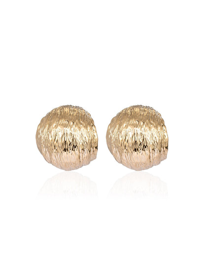 French Brushed Metal Earrings – Elegant Lightweight Luxury Design
