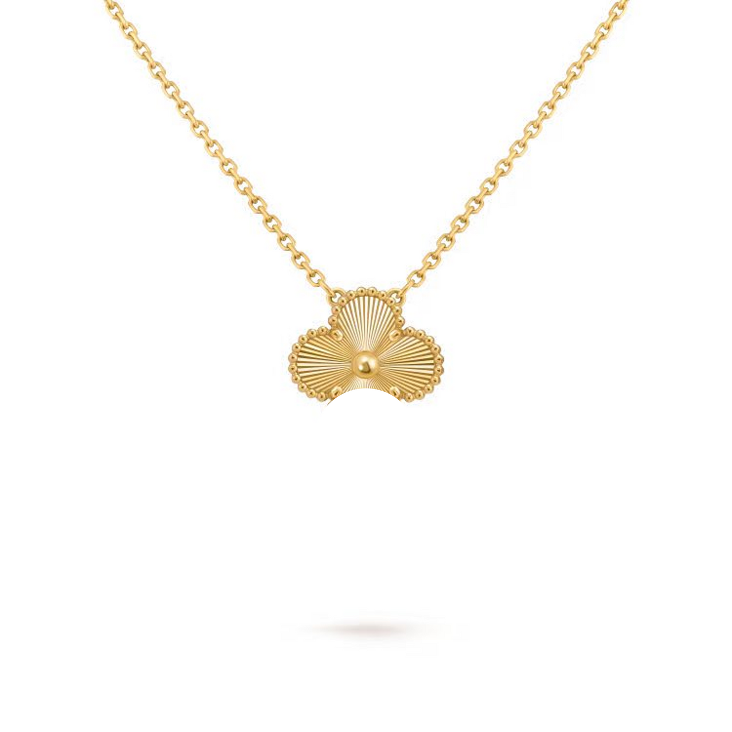 Clover Leaf Necklace, 925 Silver, 18k Gold Plated