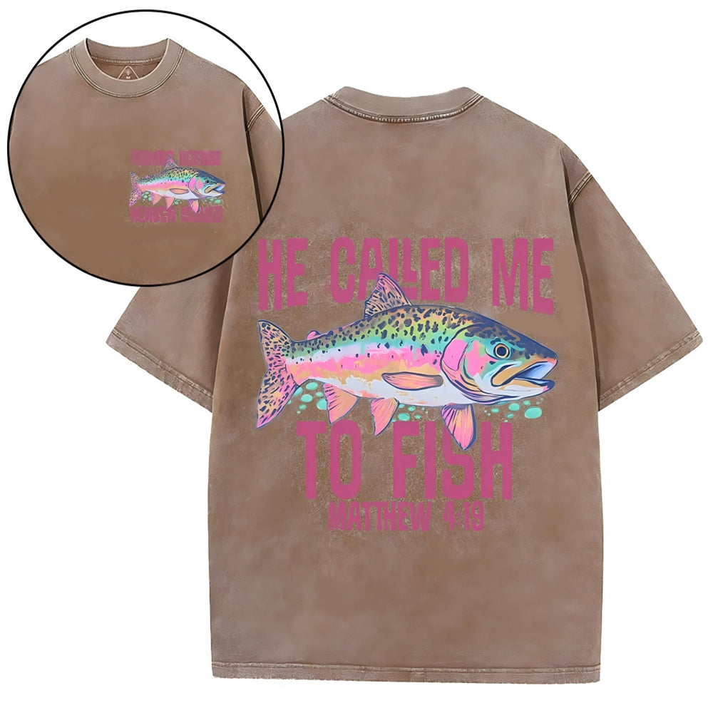 Tie Dye Heavy Cotton T-Shirt | He Called Me To Fish