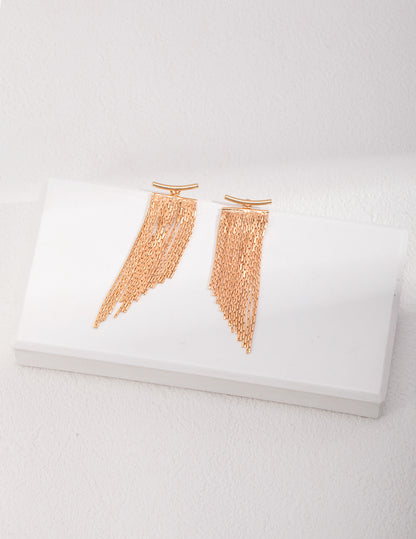 Crowned Ice S925 Sterling Silver Earrings - Vintage Gold Plated Elegant Drop Dangle Earrings for Women