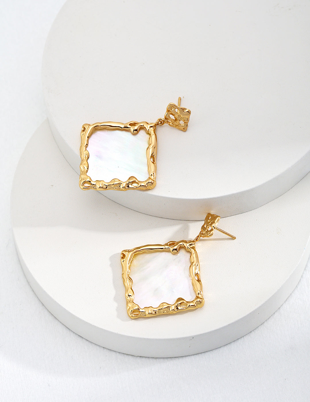 Crowned Ice S925 Silver Vintage Gold Earrings - Retro Drop Dangle Earrings for Women
