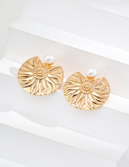 Crowned Ice S925 Sterling Silver Designer Natural Pearl Earrings