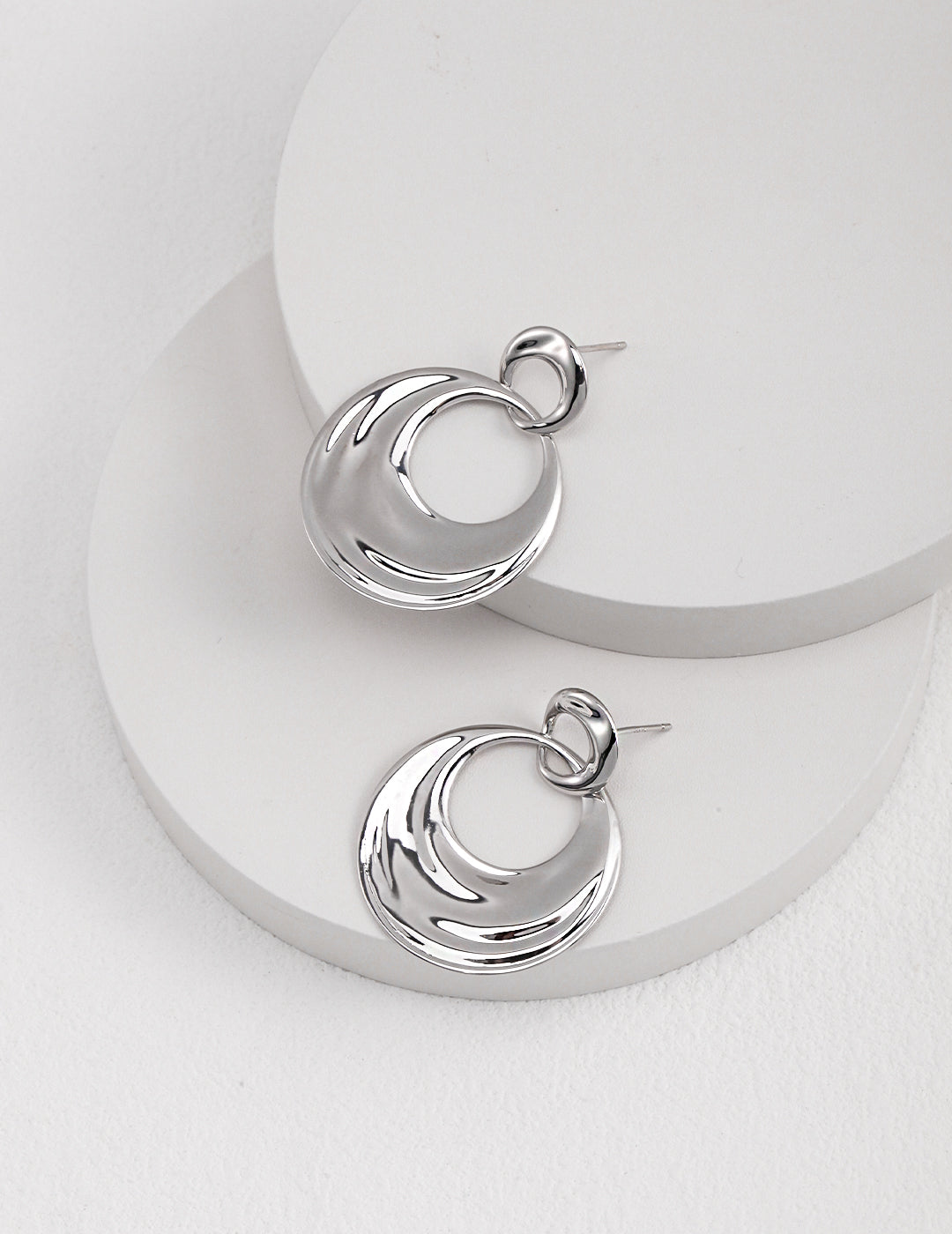 Crowned Ice S925 Silver Light Gold Plated, Delicate Commute Studs, Simple Elegant Everyday Earrings