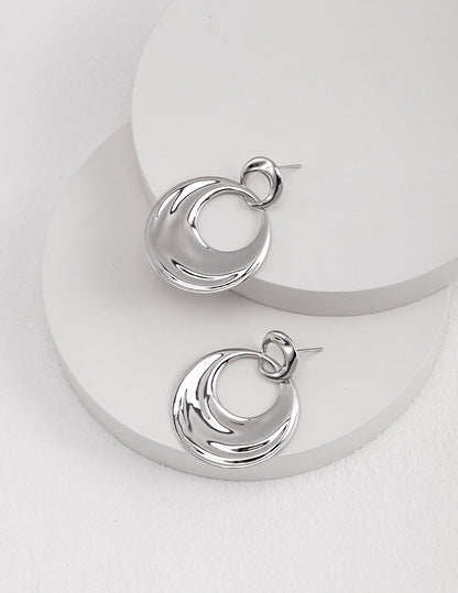 Crowned Ice S925 Silver Light Gold Plated, Delicate Commute Studs, Simple Elegant Everyday Earrings