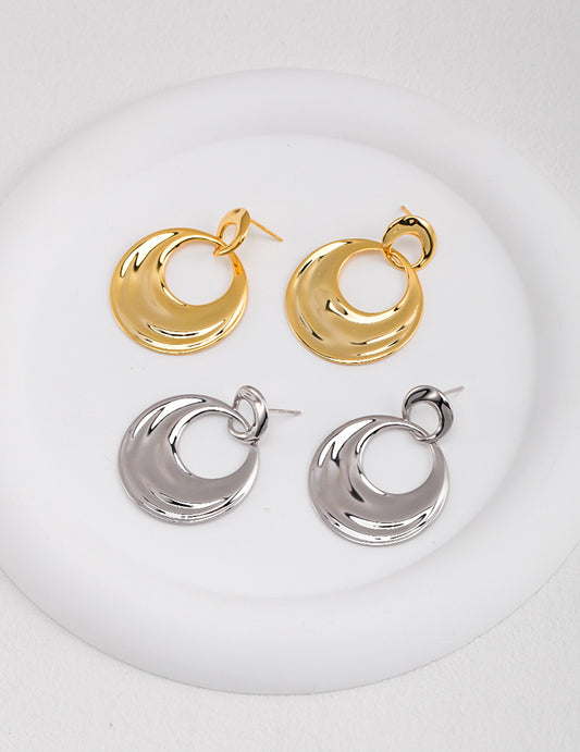 Crowned Ice S925 Silver Light Gold Plated, Delicate Commute Studs, Simple Elegant Everyday Earrings